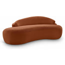  Meridian Caspian 79" Cognac Chenille Fabric Upholstered Loveseat IMAGE 1