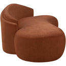  Meridian Caspian 79" Cognac Chenille Fabric Upholstered Loveseat IMAGE 3