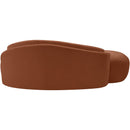  Meridian Caspian 79" Cognac Chenille Fabric Upholstered Loveseat IMAGE 4