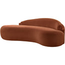  Meridian Caspian 79" Cognac Chenille Fabric Upholstered Loveseat IMAGE 9