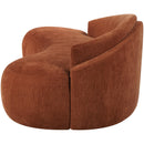  Meridian Caspian 101" Cognac Chenille Fabric Upholstered Sofa IMAGE 10