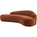  Meridian Caspian 101" Cognac Chenille Fabric Upholstered Sofa IMAGE 11