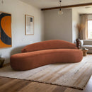  Meridian Caspian 101" Cognac Chenille Fabric Upholstered Sofa IMAGE 2