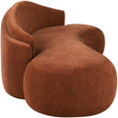  Meridian Caspian 101" Cognac Chenille Fabric Upholstered Sofa IMAGE 3