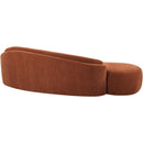  Meridian Caspian 101" Cognac Chenille Fabric Upholstered Sofa IMAGE 8