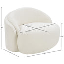  Meridian Caspian Cream Chenille Fabric Upholstered Chair IMAGE 14