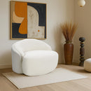 Meridian Caspian Cream Chenille Fabric Upholstered Chair IMAGE 2