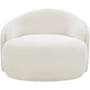  Meridian Caspian Cream Chenille Fabric Upholstered Chair IMAGE 3