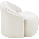  Meridian Caspian Cream Chenille Fabric Upholstered Chair IMAGE 4