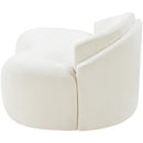  Meridian Caspian 79" Cream Chenille Fabric Upholstered Loveseat IMAGE 11