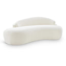  Meridian Caspian 79" Cream Chenille Fabric Upholstered Loveseat IMAGE 1