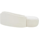  Meridian Caspian 79" Cream Chenille Fabric Upholstered Loveseat IMAGE 6