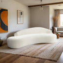  Meridian Caspian 101" Cream Chenille Fabric Upholstered Sofa IMAGE 2