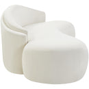  Meridian Caspian 101" Cream Chenille Fabric Upholstered Sofa IMAGE 4