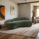  Meridian Caspian 79" Green Chenille Fabric Upholstered Loveseat IMAGE 2