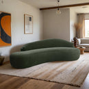  Meridian Caspian 101" Green Chenille Fabric Upholstered Sofa IMAGE 2