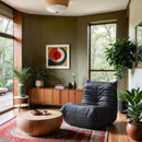  Meridian Relax Black Vegan Leather Upholstered Chair IMAGE 2