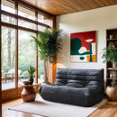  Meridian Relax 54.75" Black Vegan Leather Upholstered Loveseat IMAGE 2