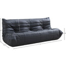  Meridian Relax 77.75" Black Vegan Leather Upholstered Sofa IMAGE 9