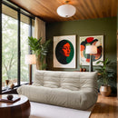  Meridian Relax 77.75" Cream Vegan Leather Upholstered Sofa IMAGE 2