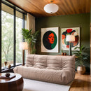  Meridian Relax 77.75" Tan Vegan Leather Upholstered Sofa IMAGE 2