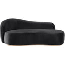  Meridian Gustavo Black Velvet Upholstered Chaise IMAGE 2