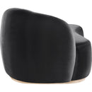  Meridian Gustavo Black Velvet Upholstered Chaise IMAGE 3