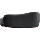  Meridian Gustavo Black Velvet Upholstered Chaise IMAGE 4