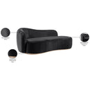 Meridian Gustavo Black Velvet Upholstered Chaise IMAGE 8