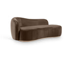  Meridian Gustavo Brown Velvet Upholstered Chaise IMAGE 1