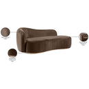  Meridian Gustavo Brown Velvet Upholstered Chaise IMAGE 8