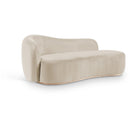  Meridian Gustavo Cream Velvet Upholstered Chaise IMAGE 1