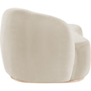  Meridian Gustavo Cream Velvet Upholstered Chaise IMAGE 3