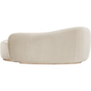  Meridian Gustavo Cream Velvet Upholstered Chaise IMAGE 4