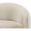  Meridian Gustavo Cream Velvet Upholstered Chaise IMAGE 6