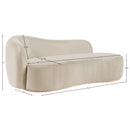  Meridian Gustavo Cream Velvet Upholstered Chaise IMAGE 7