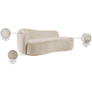  Meridian Gustavo Cream Velvet Upholstered Chaise IMAGE 8