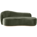  Meridian Gustavo Green Velvet Upholstered Chaise IMAGE 2