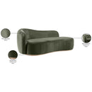  Meridian Gustavo Green Velvet Upholstered Chaise IMAGE 8