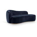  Meridian Gustavo Navy Velvet Upholstered Chaise IMAGE 1