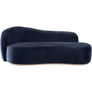  Meridian Gustavo Navy Velvet Upholstered Chaise IMAGE 2