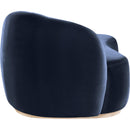  Meridian Gustavo Navy Velvet Upholstered Chaise IMAGE 3