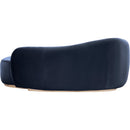  Meridian Gustavo Navy Velvet Upholstered Chaise IMAGE 4