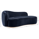  Meridian Gustavo Navy Velvet Upholstered Chaise IMAGE 7