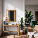  Meridian Vassa Natural Burl Veneer Mirror IMAGE 2