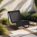  Meridian Antigua Black Wicker Outdoor Patio Rocking Chair IMAGE 2