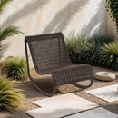  Meridian Antigua Brown Wicker Outdoor Patio Rocking Chair IMAGE 2