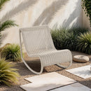  Meridian Antigua Cream Wicker Outdoor Patio Rocking Chair IMAGE 2