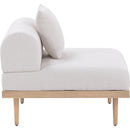  Meridian Laguna Beige Resilient Water Resistant Fabric Upholstered Outdoor Patio Modular Armless Chair IMAGE 3