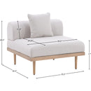  Meridian Laguna Beige Resilient Water Resistant Fabric Upholstered Outdoor Patio Modular Armless Chair IMAGE 5